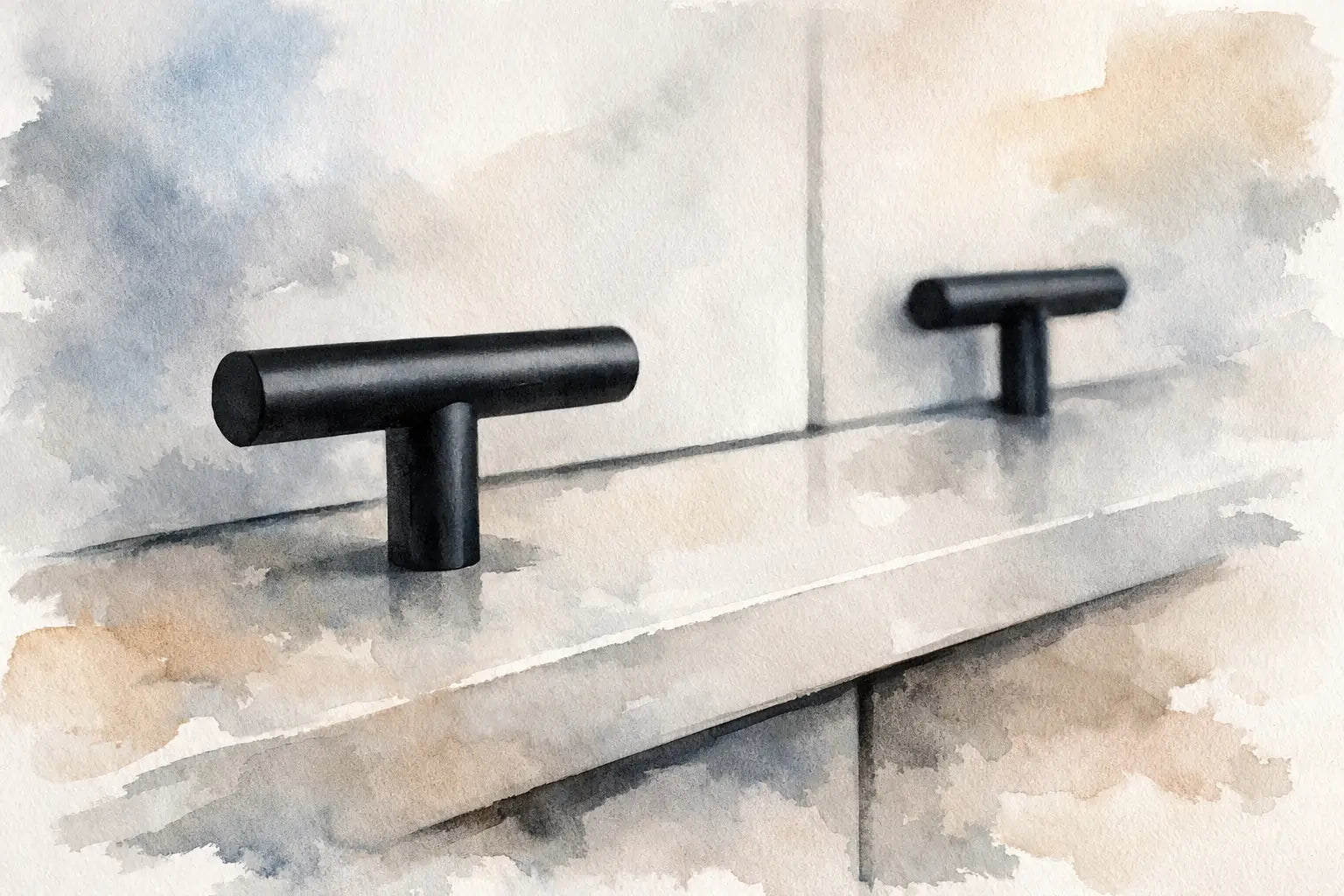 Flat Black Cabinet T Bar Knobs for a Clean Update