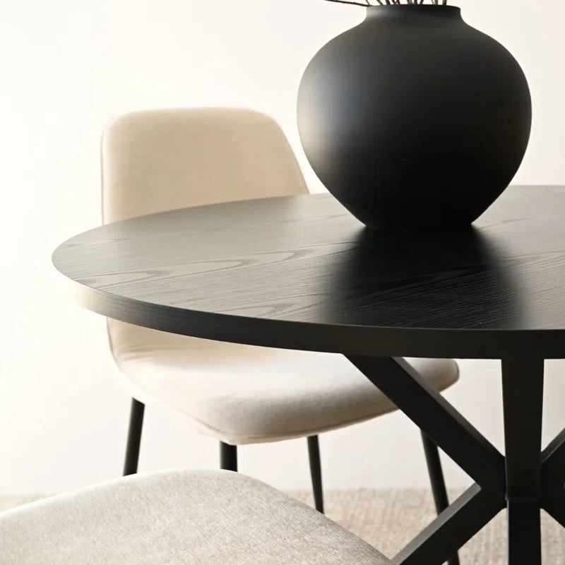 Folmar 4 - Person Dining Table Sets with 39.5'' round Table & 4 Upholstered Chenille Chairs