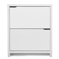 37 In. H X 31.1 In. W White Wood Shoe Storage Cabinet