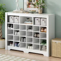 Rafferty 35.00 In. H X 45.20 In. W White Wood Shoe Storage Cabinet with Curved Base