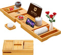 Today 2025 Premium Foldable Bathtub Tray - Wood Bath Tray for Tub, Bamboo Shelf, Expandable Bath Table Trays, Bathtub & Bathroom Accessories for New Home & Birthday Gifts for Mom