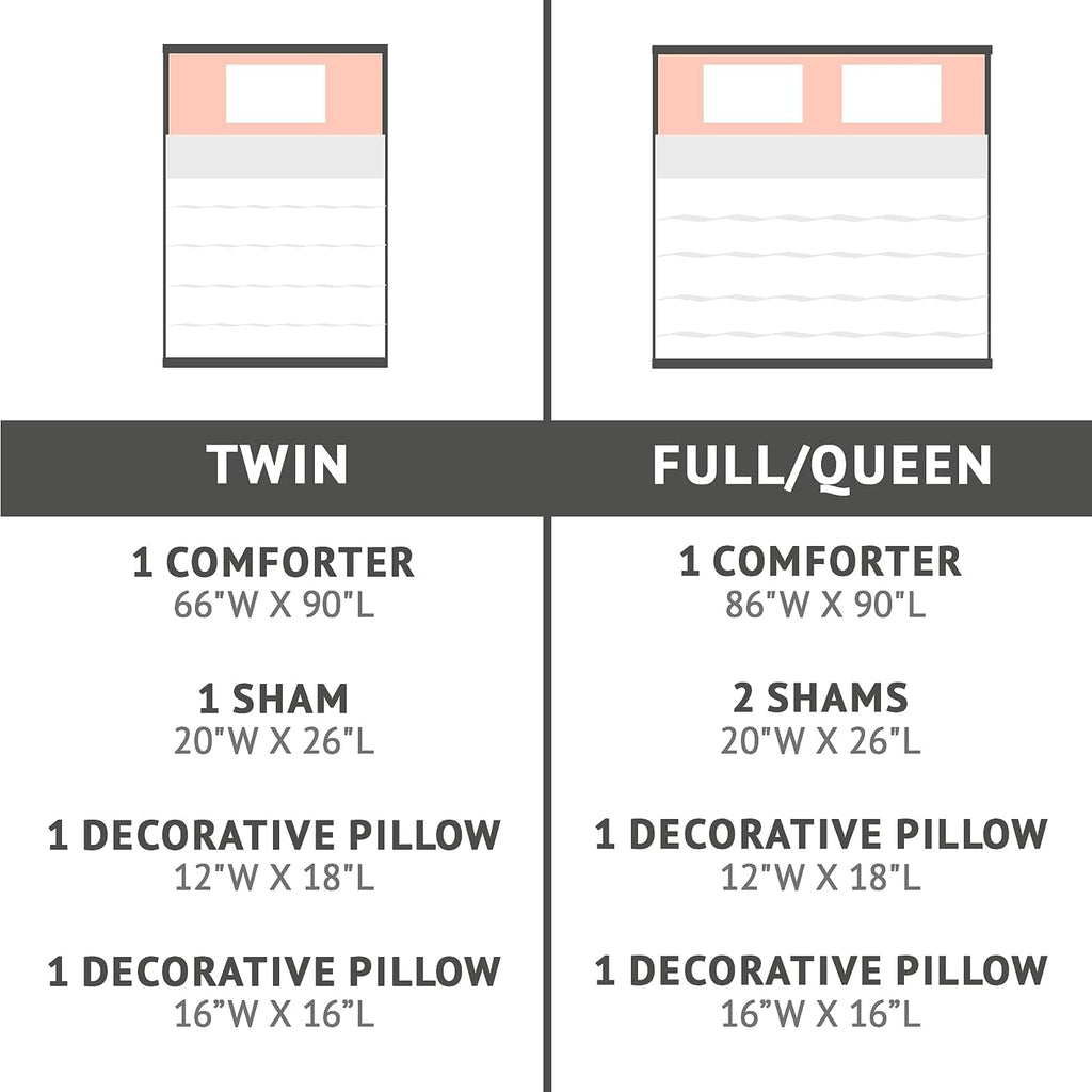 Comforter Set Twin, Waterfall Multi Layers Ruffle Comforter Set, Shabby Chic Preppy Bedding Set, Soft Twin Comforter Set for Teen Girls, Toss Pillow, Twin/Twin XL White 4 Piece