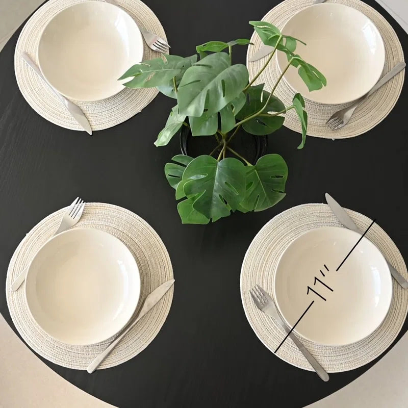 Folmar 4 - Person Dining Table Sets with 39.5'' round Table & 4 Upholstered Chenille Chairs