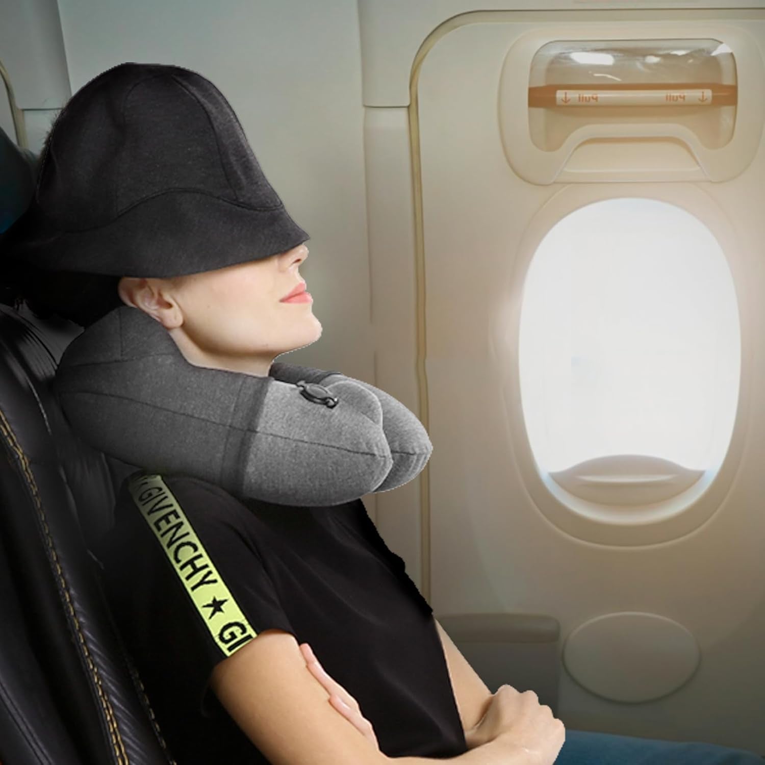 Inflatable Travel Pillow,Neck Pillow for Traveling,Airplane Travel Pillw Improved Support Design for Car Sleeping